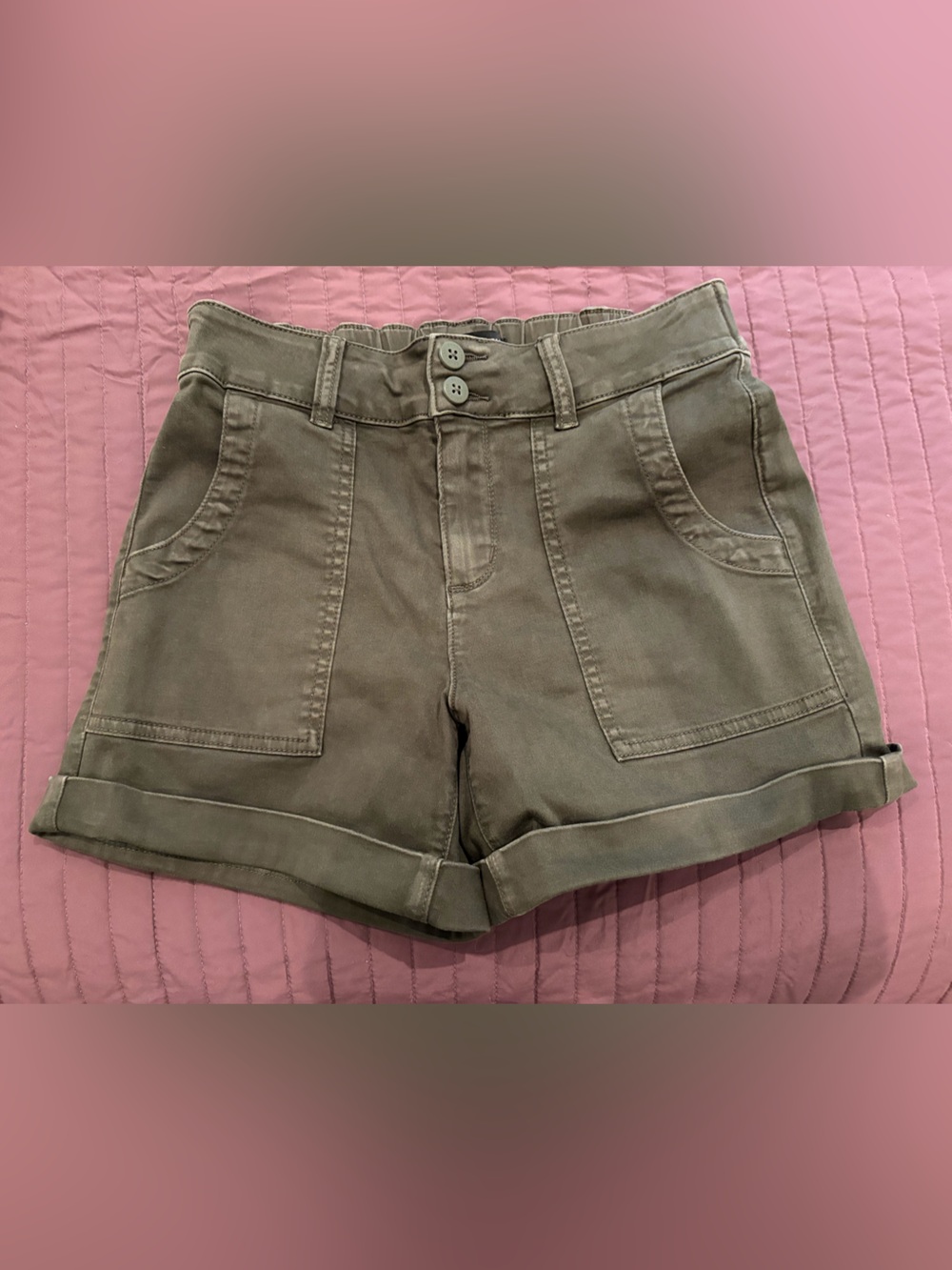 Sanctuary Olive Green High-Rise Shorts